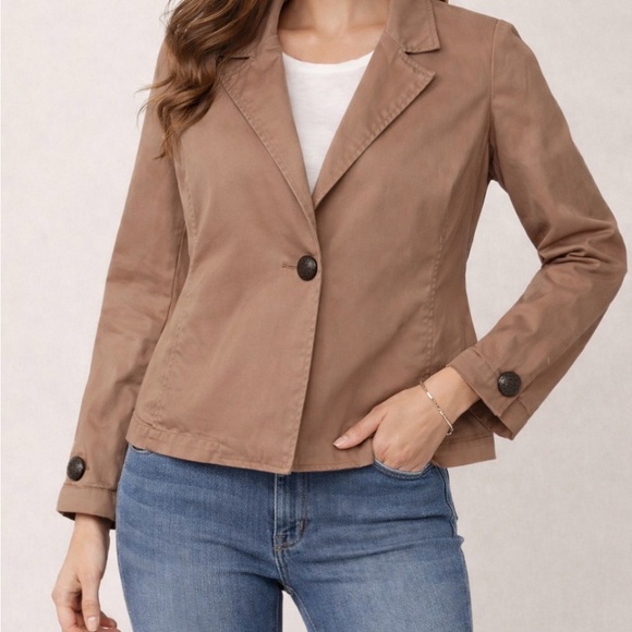 Live a Little Jackets & Blazers - Live a Little Tan Blazer Jacket Size Large Classic Single Button Lightweight